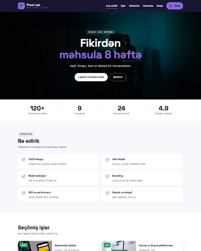IT agentlik · Gradient veb sayt şablonunun ekran görüntüsü
