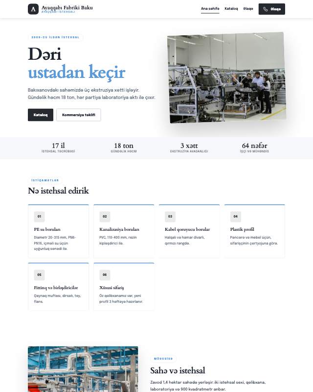 Ayaqqabı fabriki · Minimal veb sayt şablonunun ekran görüntüsü