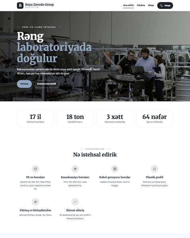 Boya istehsalı · Studiya veb sayt şablonunun ekran görüntüsü