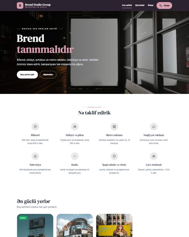 Brendinq agentliyi · Jurnal veb sayt şablonunun ekran görüntüsü