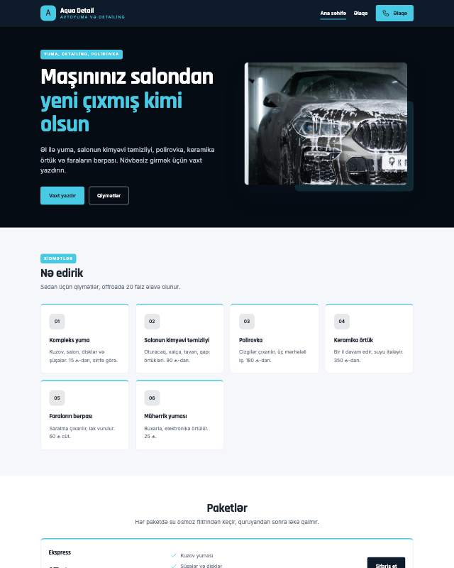 Avtoyuma sayt dizaynının ekran görüntüsü