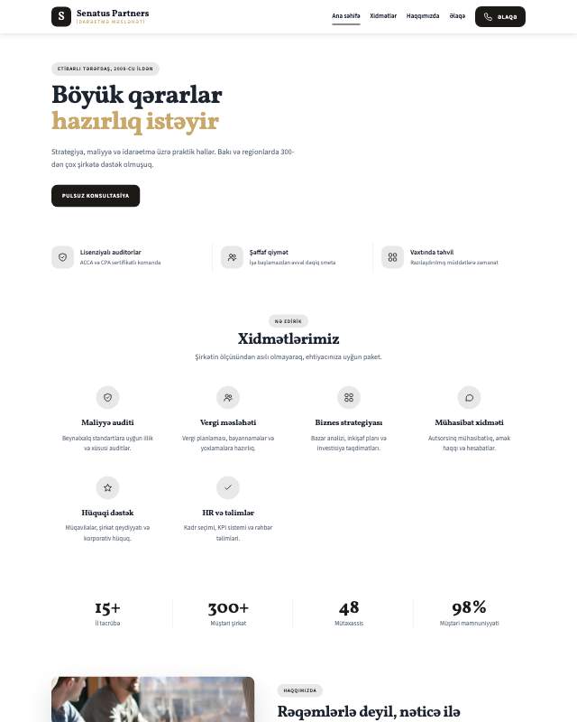 Korporativ · Premium veb sayt şablonunun ekran görüntüsü
