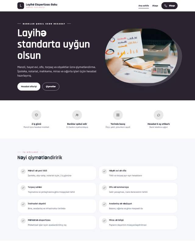 Layihə ekspertizası üçün veb sayt şablonu «Jurnal»: ekran görüntüsü