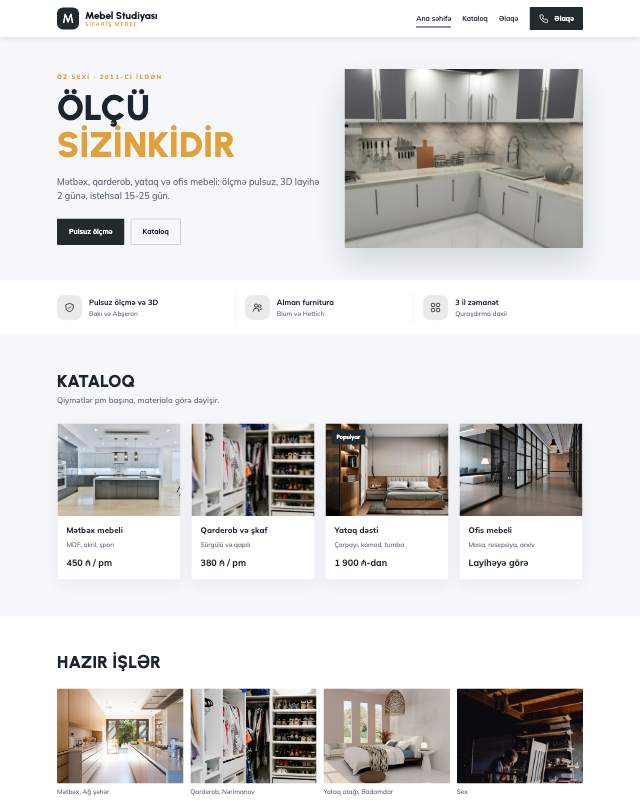 Mebel · Kart veb sayt şablonunun ekran görüntüsü