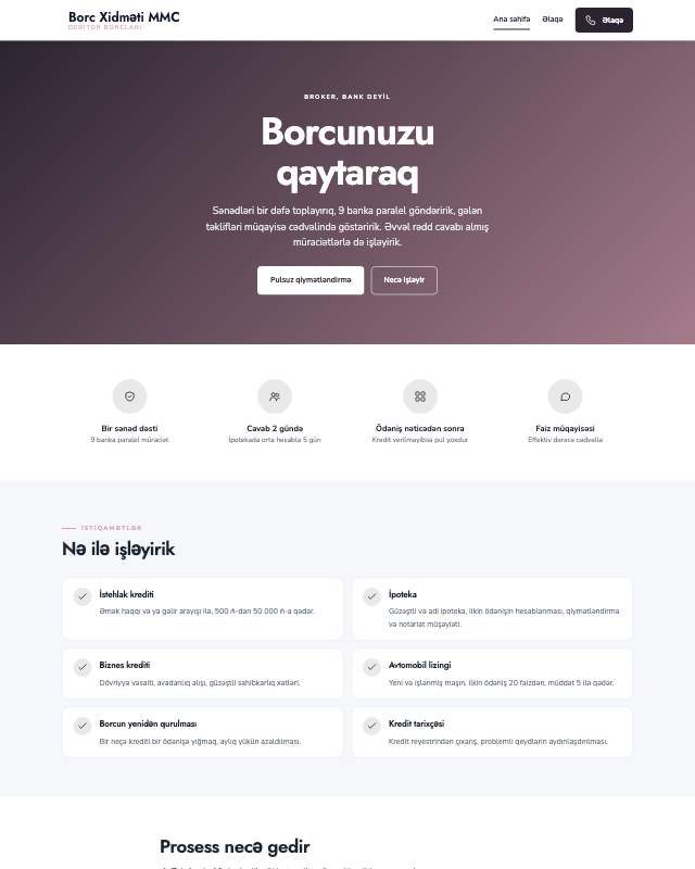 Borc idarəetməsi · Jurnal veb sayt şablonunun ekran görüntüsü