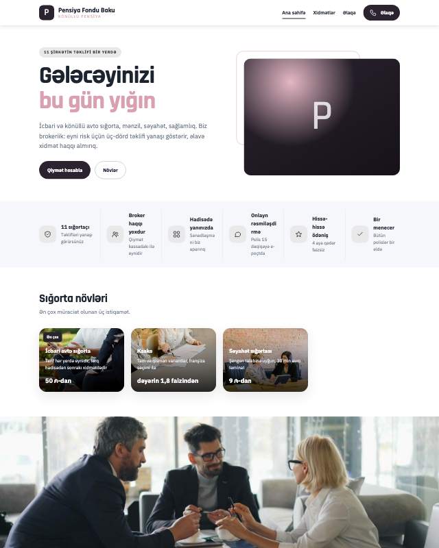 Pensiya fondu · Jurnal sayt dizaynının ekran görüntüsü