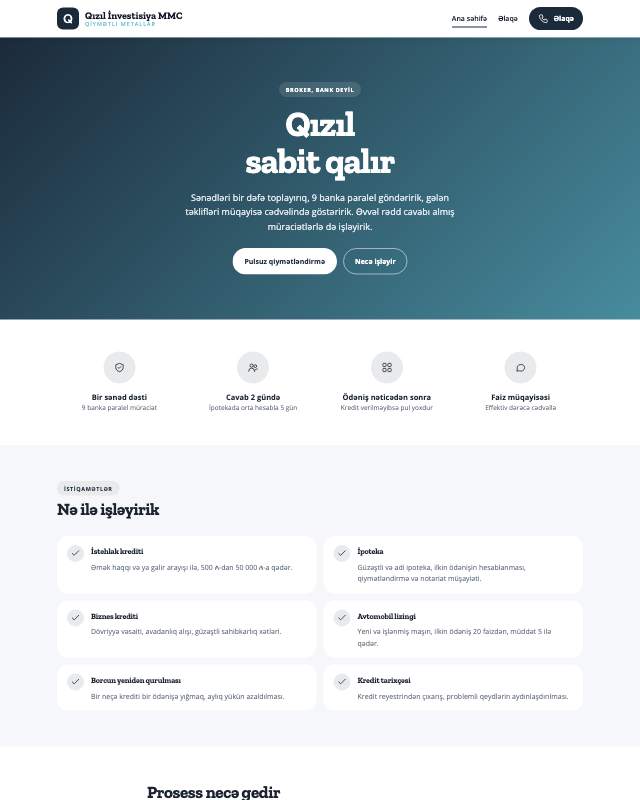 Qiymətli metal investisiyası · Geniş veb sayt şablonunun ekran görüntüsü