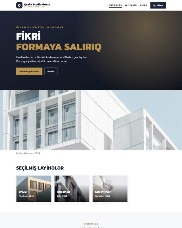 Qrafik dizayn · Klassik veb sayt şablonunun ekran görüntüsü