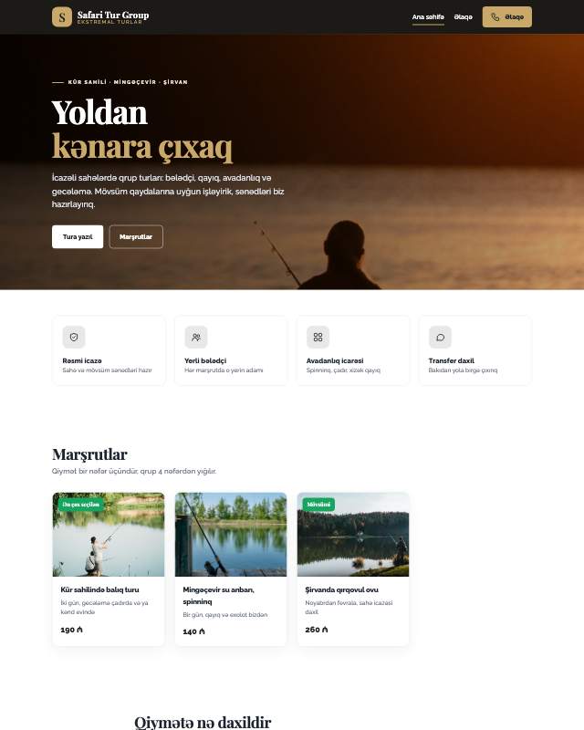 Safari turları · Premium veb sayt şablonunun ekran görüntüsü