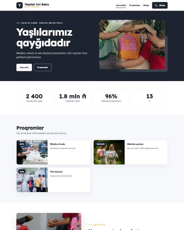 Yaşlılar evi · Canlı veb sayt şablonunun ekran görüntüsü