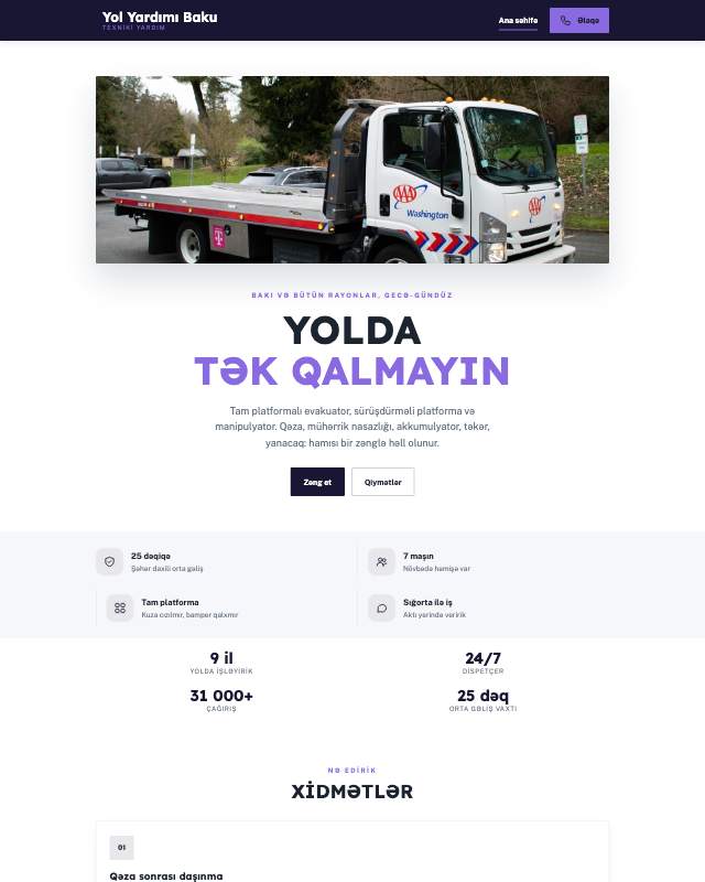 Yol yardımı · Gradient veb sayt şablonunun ekran görüntüsü