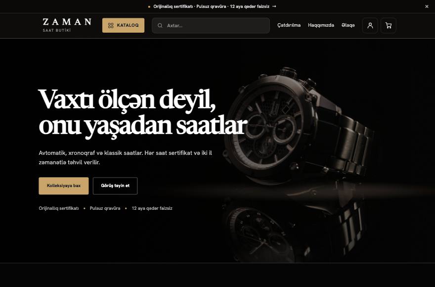 ZAMAN, Saat butiki mağaza dizaynı